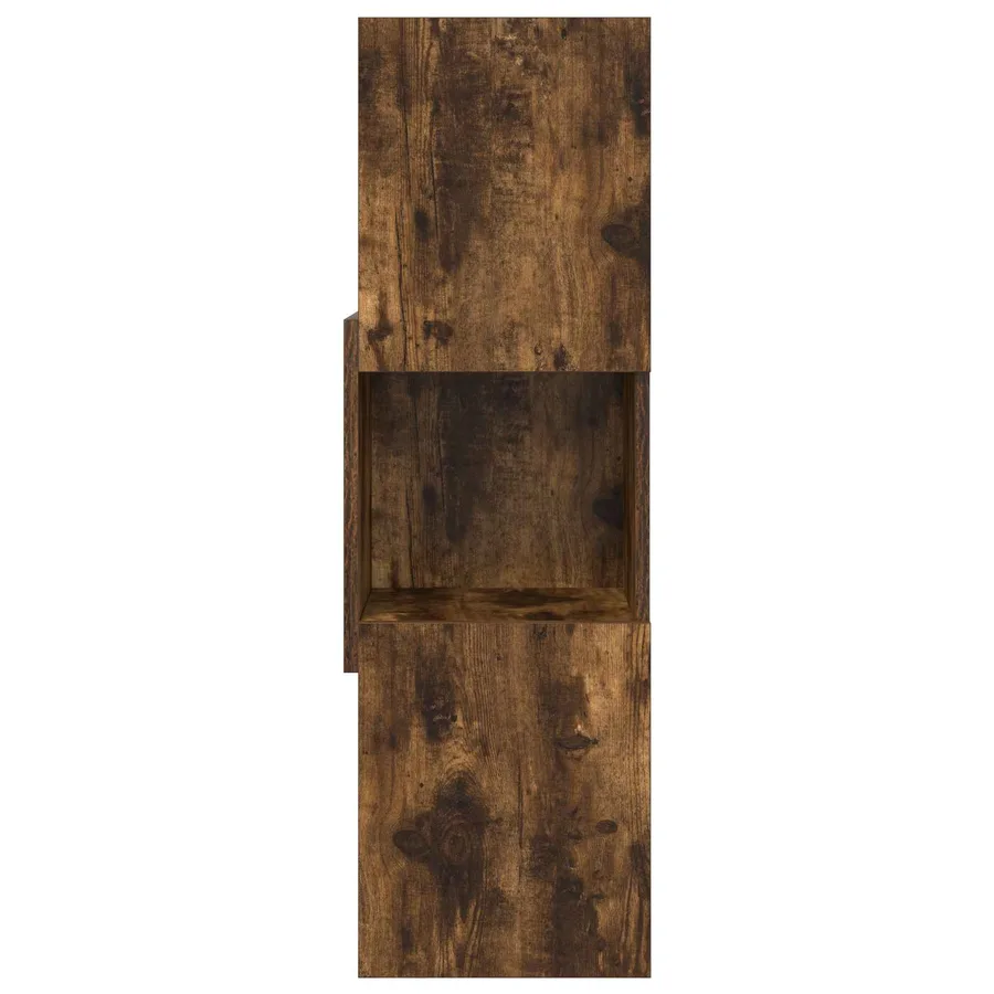 Meuble d'angle Chêne fumé 30,5x30x95cm Bois d'ingénierie - 5