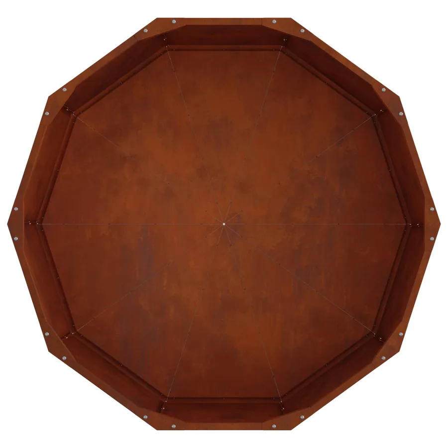 Jardinière Rouillé 90 x 90 x 35 cm Acier patiné - 7