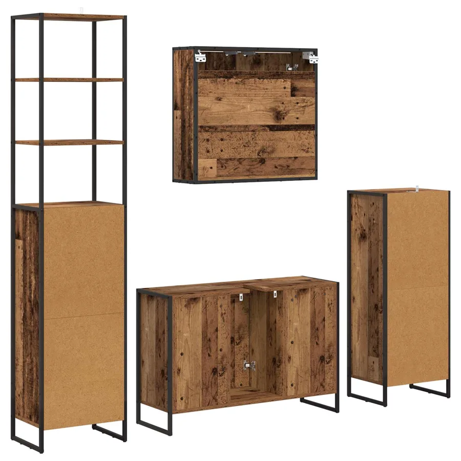 Ensemble de mobilier de salle de bain avec tiroir Bois ancien - 10
