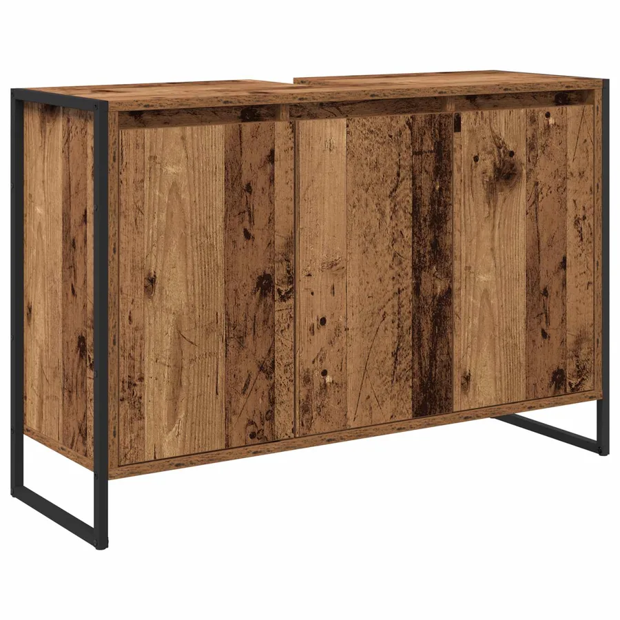 Ensemble de mobilier de salle de bain avec tiroir Bois ancien - 5