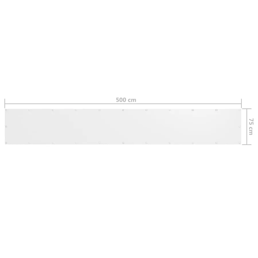 Écran de balcon Blanc 75x500 cm Tissu Oxford - 5