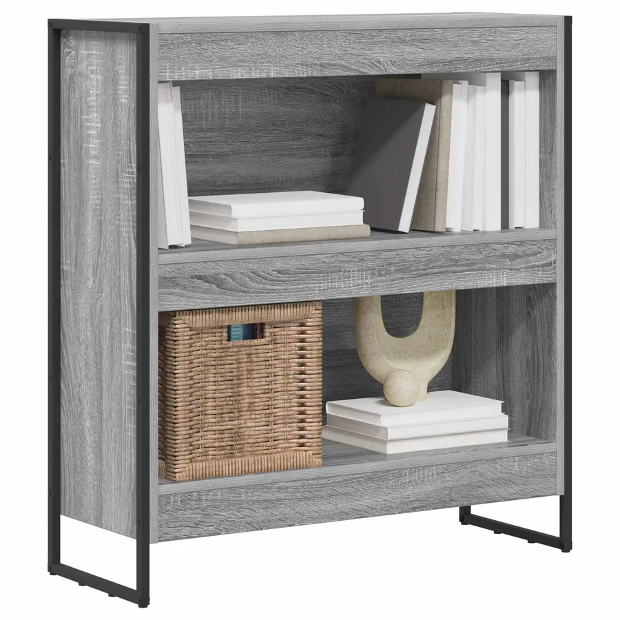 Bibliothèque Gris Sonoma 80 x 30 x 86,5 cm Bois d'ingénierie - 3