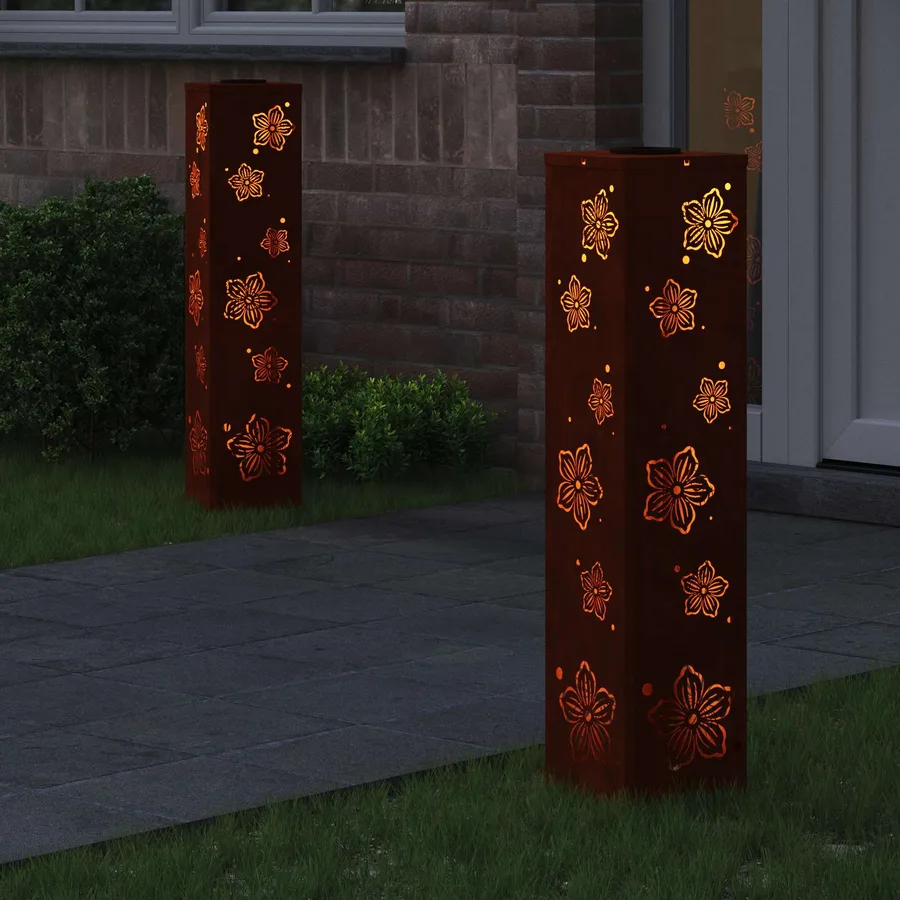 Lumière de chemin LED solaire 2 pcs Blanc chaud 18 x 18 x 80 cm - 3