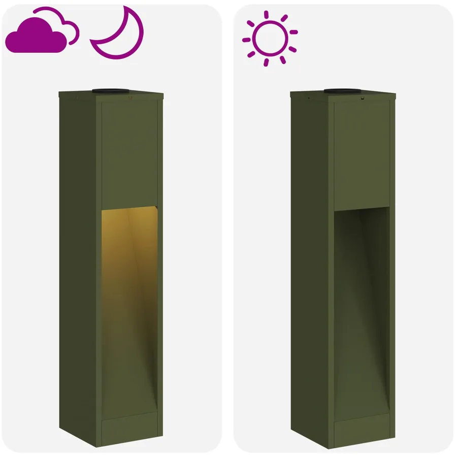 Lumière de Chemin LED Solaire 2 pcs Blanc chaud 18 x 18 x 80 cm - 15