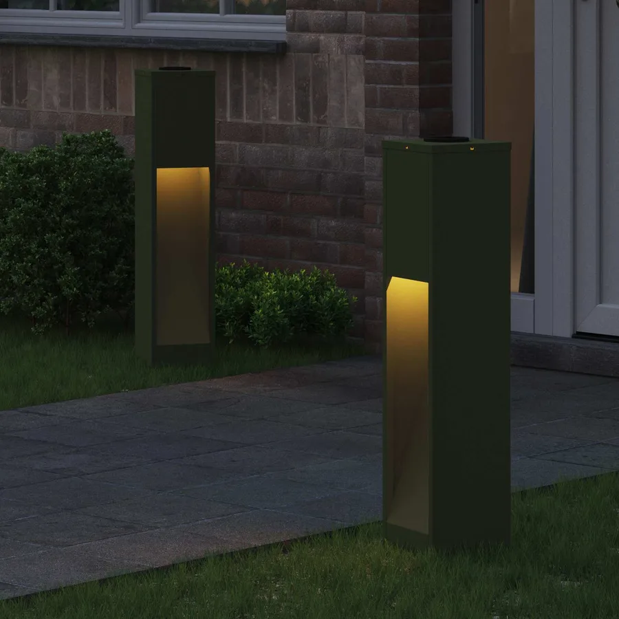 Lumière de Chemin LED Solaire 2 pcs Blanc chaud 18 x 18 x 80 cm - 3