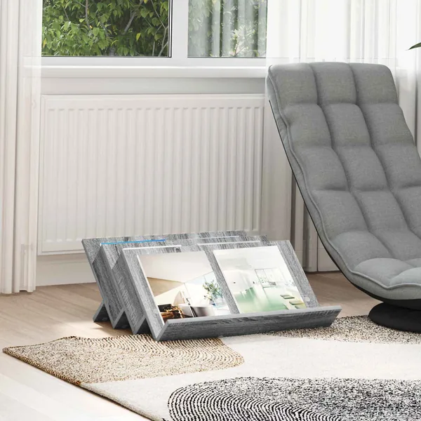 Étagère à magazines avec étagère Gris Sonoma 65 x 53 x 28,5 cm