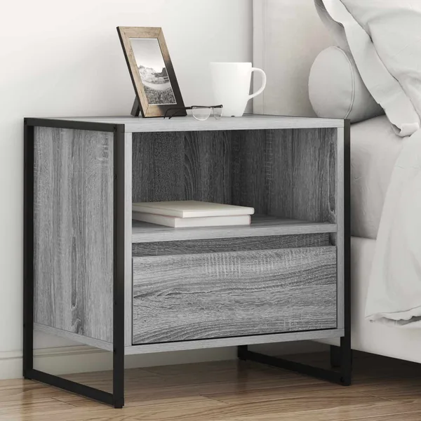 Table de chevet avec tiroir 2 pcs Gris Sonoma 50 x 39,5 x 50 cm