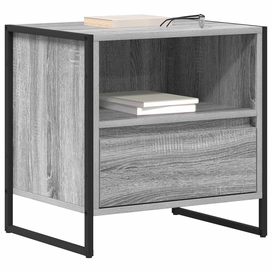 Table de chevet avec tiroir 2 pcs Gris Sonoma 50 x 39,5 x 50 cm - 3