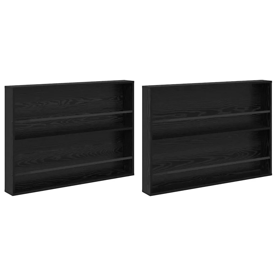 Étagère à magazines 2 pcs Chêne noir 100 x 12 x 70 cm - 2