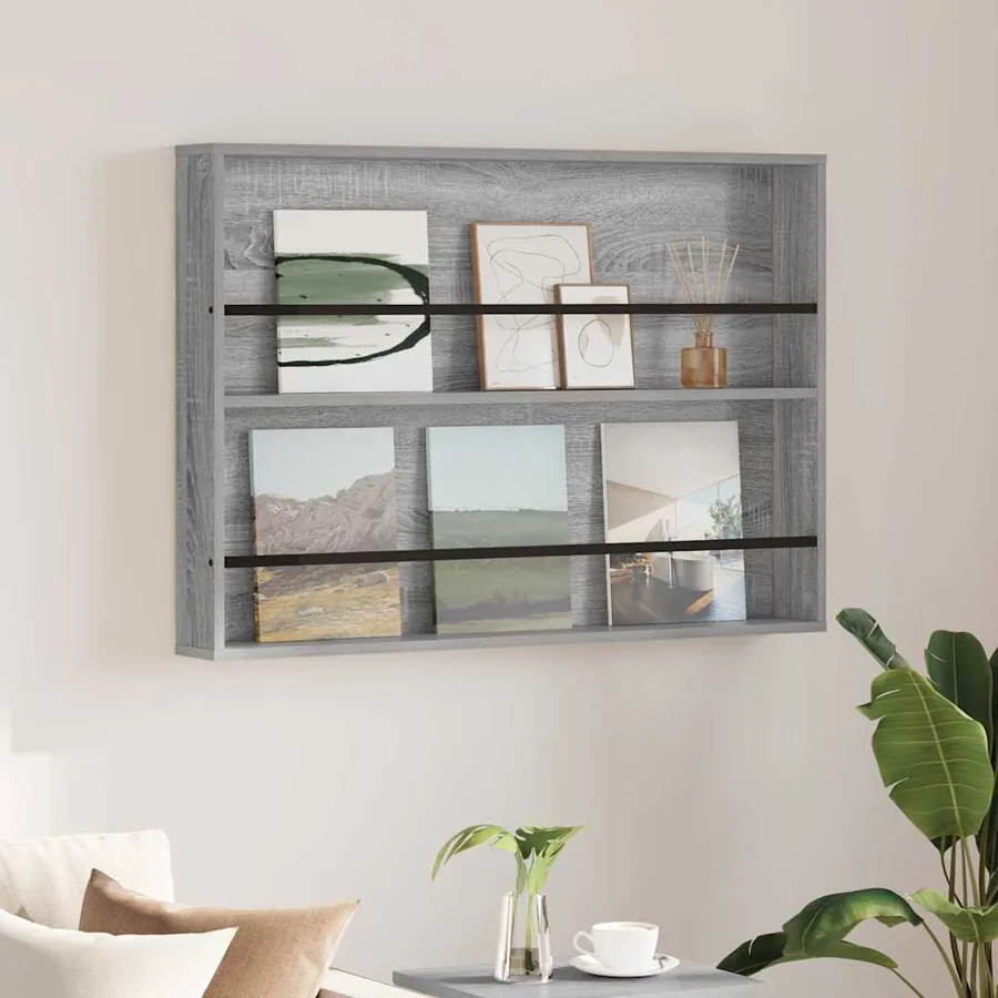 Étagère à magazines avec étagère Gris Sonoma 100 x 12 x 70 cm