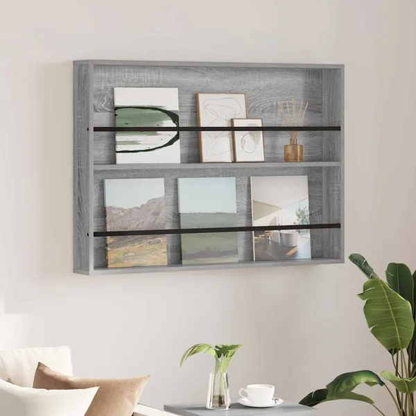 Étagère à magazines avec étagère Gris Sonoma 100 x 12 x 70 cm