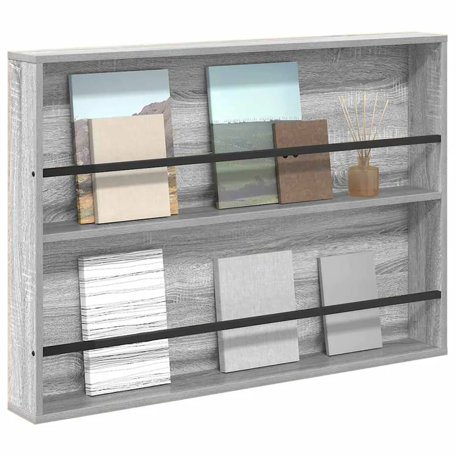 Étagère à magazines avec étagère Gris Sonoma 100 x 12 x 70 cm - 3