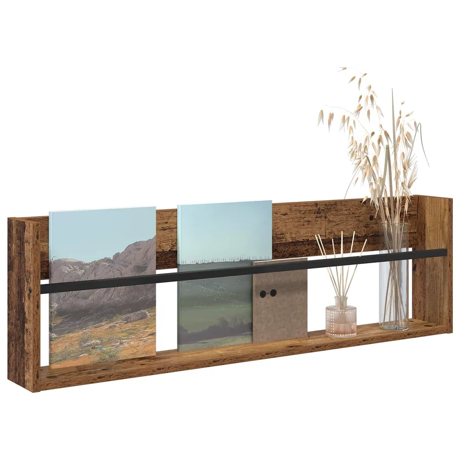 Étagère à magazines avec étagère Bois ancien 100 x 12 x 30 cm - 3