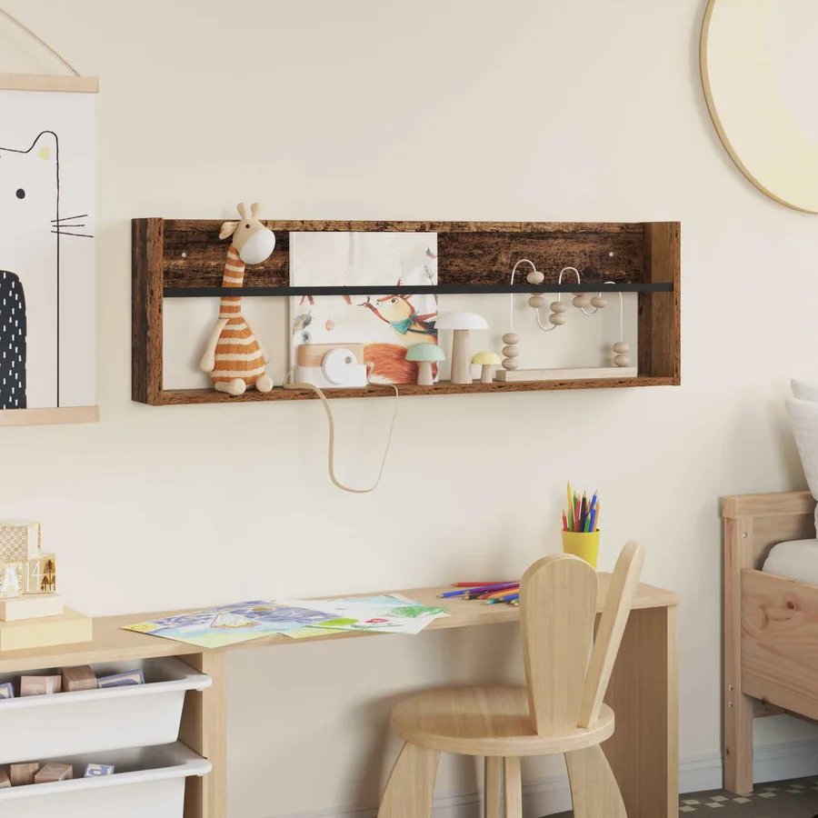 Étagère à magazines avec étagère Bois ancien 100 x 12 x 30 cm - 4