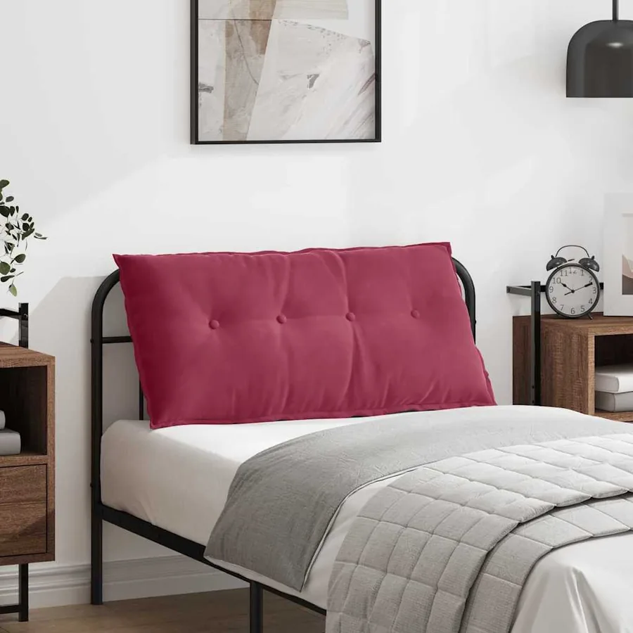Coussin de Dos Bordeaux 100 x 50 cm Tissu en velours côtelé