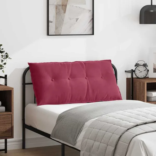 Coussin de Dos Bordeaux 100 x 50 cm Tissu en velours côtelé