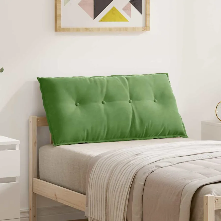 Coussin de Dos Vert clair 100 x 50 cm Tissu en velours côtelé