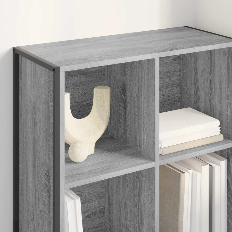 Bibliothèque Gris Sonoma 99,5 x 30 x 108,5 cm Bois d'ingénierie - 4
