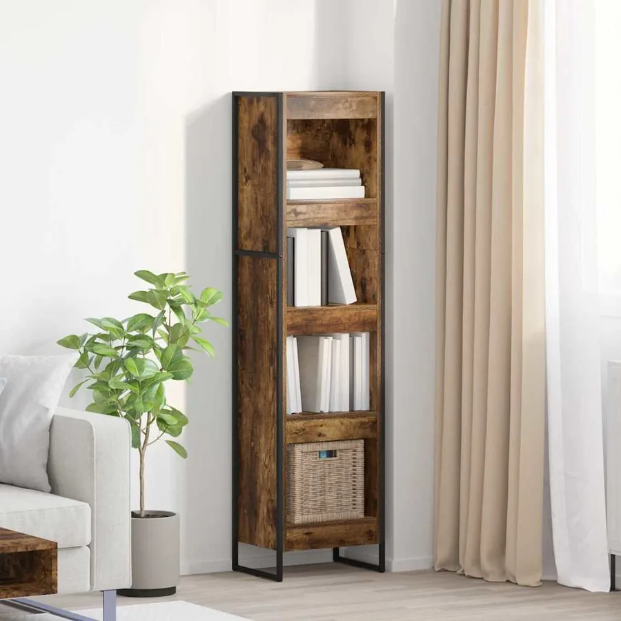 Bibliothèque Chêne Fumé 40 x 30 x 155 cm Bois d'ingénierie
