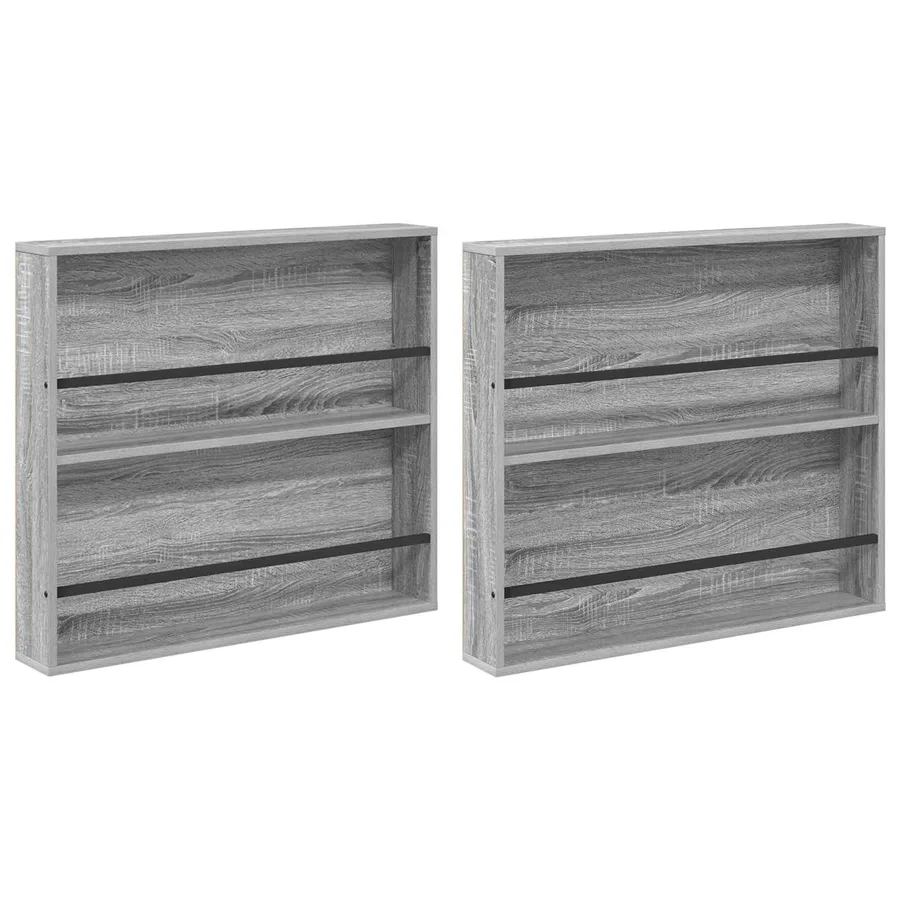 Étagère à magazines 2 pcs Gris Sonoma 80 x 12 x 70 cm - 2