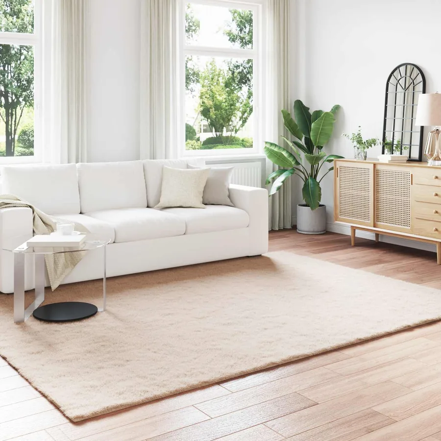 Tapis antidérapant en fausse de lapin OLITE Taupe 240 x 340 cm