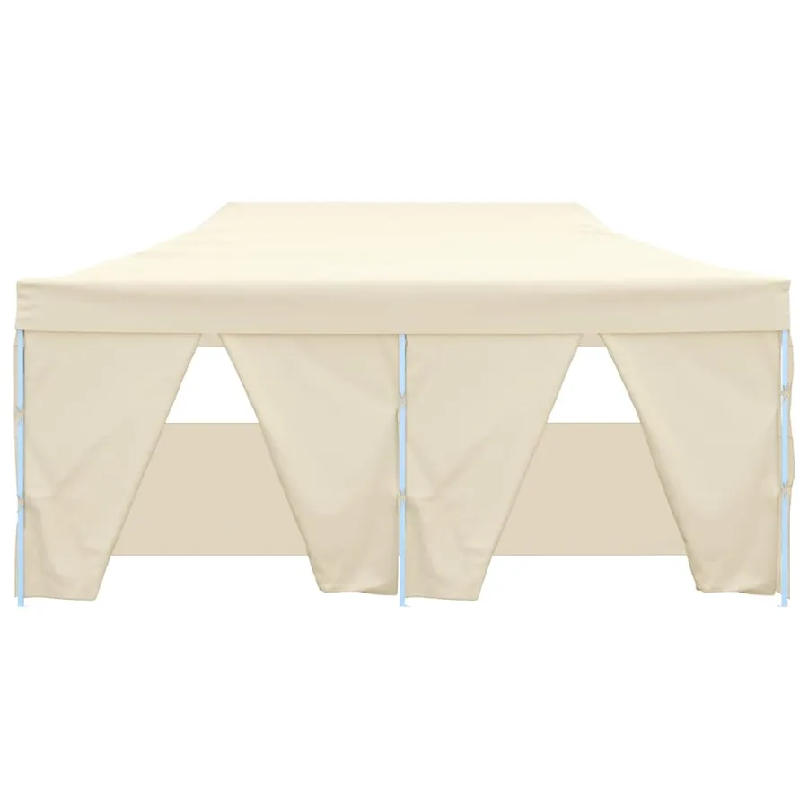 Tente de réception pliable avec 4 parois 3x6 m Acier Crème - 3