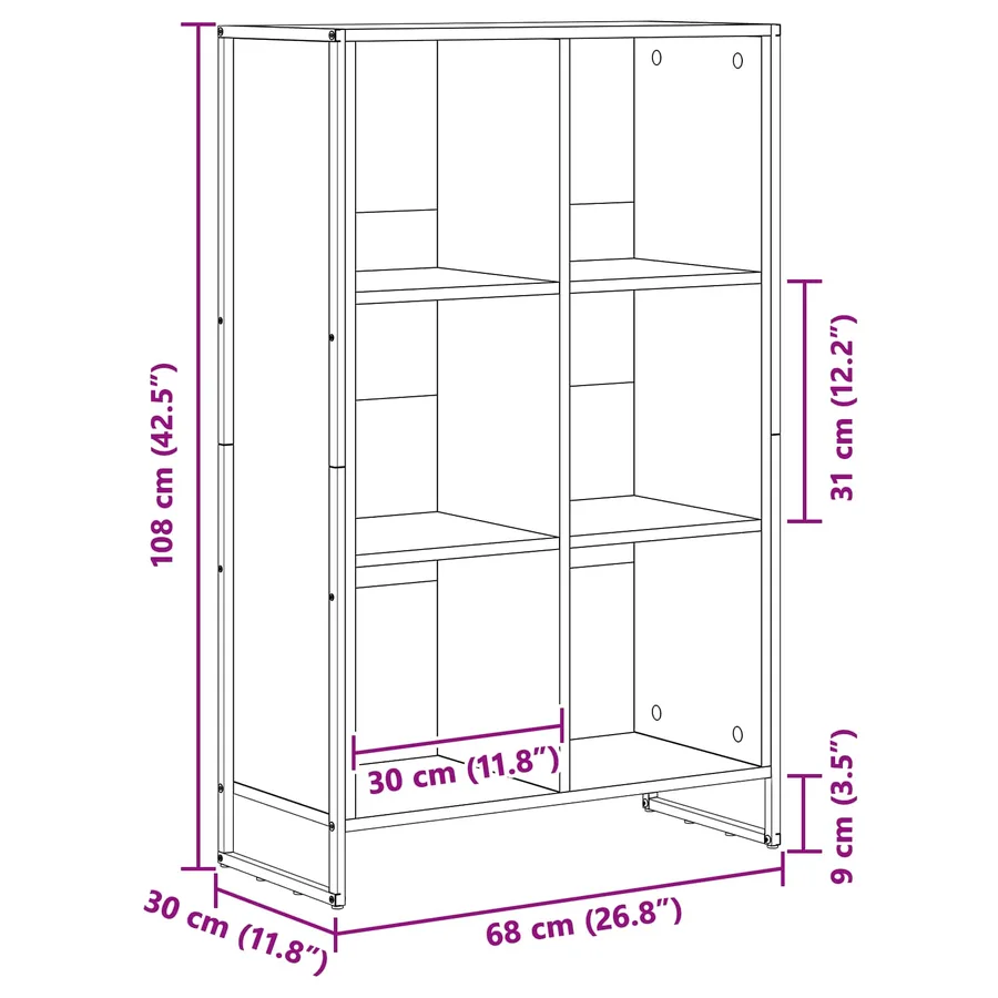 Bibliothèque Sonoma 99,5 x 30 x 108,5 cm Bois d'ingénierie - 11