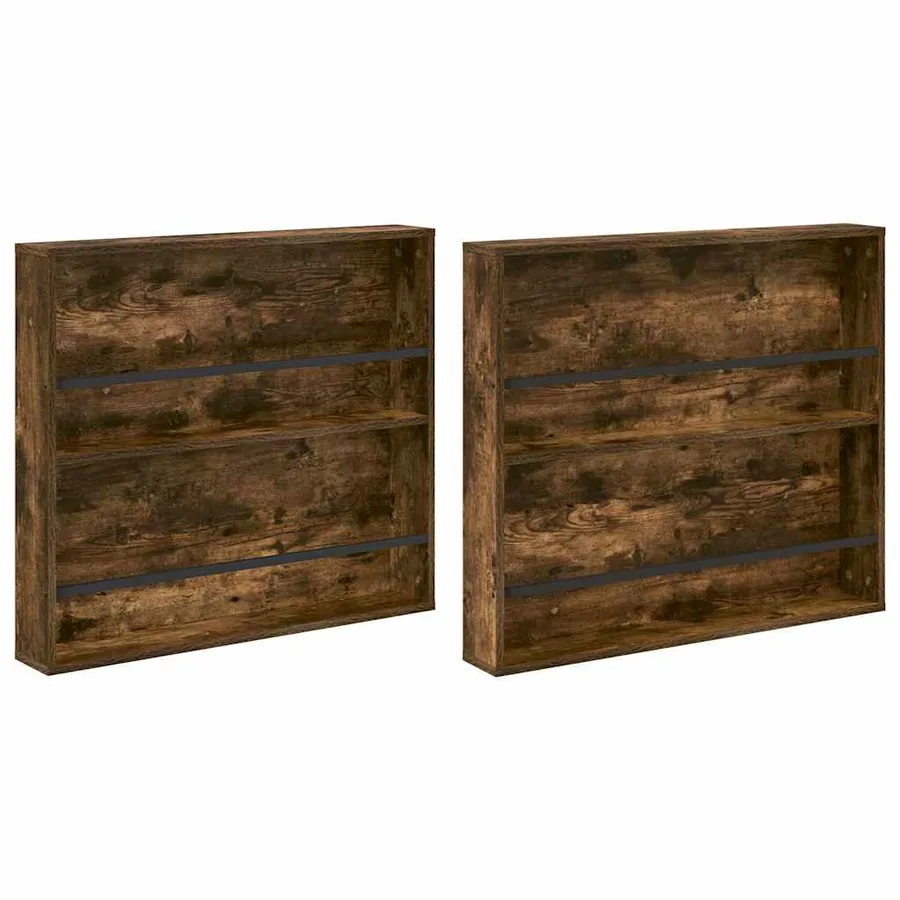 Étagère à magazines 2 pcs Chêne fumé 80 x 12 x 70 cm - 2