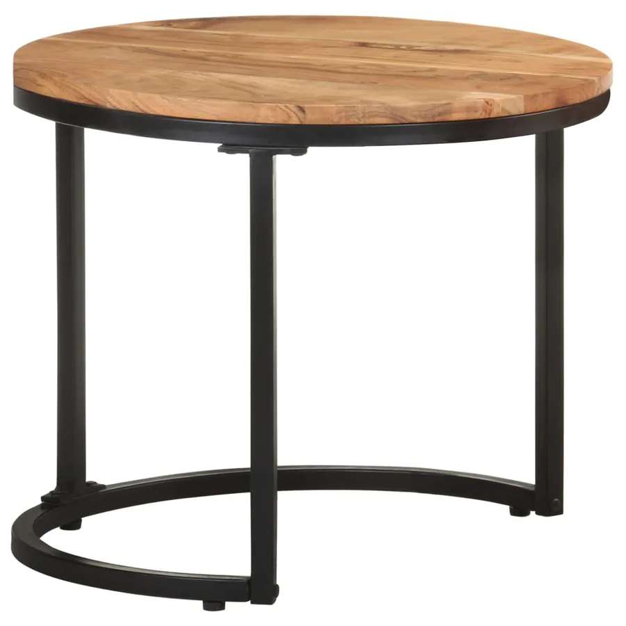 Tables d'appoint 3 pcs Bois d'acacia solide - 4
