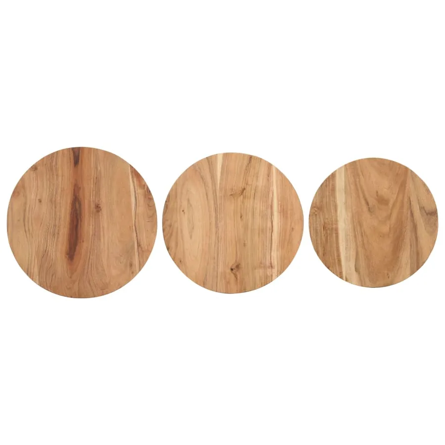 Tables d'appoint 3 pcs Bois d'acacia solide - 5