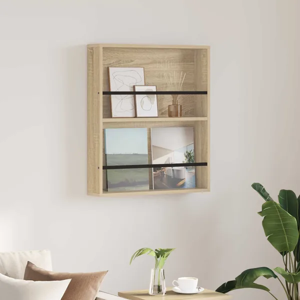 Étagère à magazines avec étagère Chêne Sonoma 60 x 12 x 70 cm