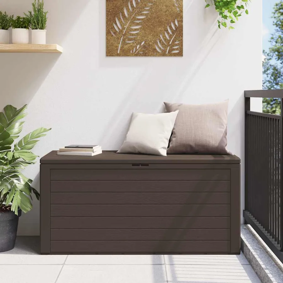 Boîte de rangement de jardin Marron 116x44x55 cm