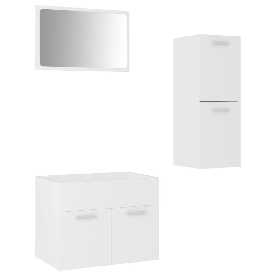 Ensemble de meubles de salle de bain Blanc Bois d'ingénierie - 2