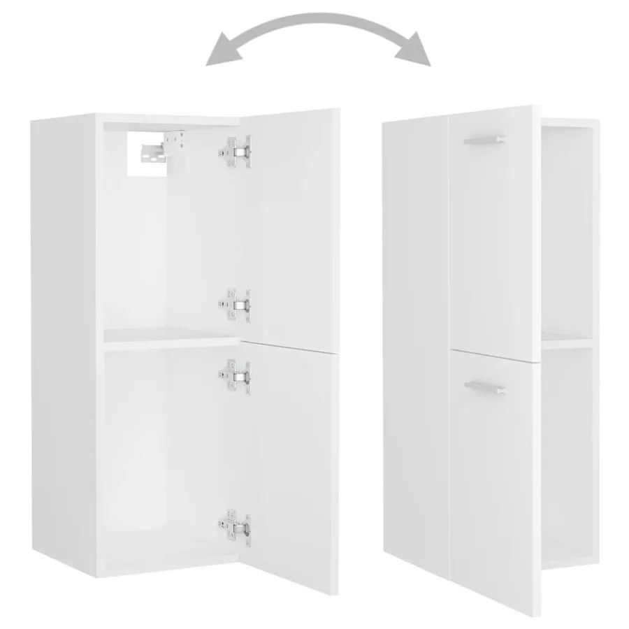 Ensemble de meubles de salle de bain Blanc Bois d'ingénierie - 9