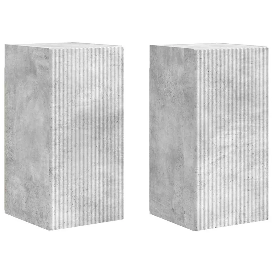 Meuble TV mural 2 pcs Béton 30 x 31 x 60 cm Bois d'ingénierie - 2