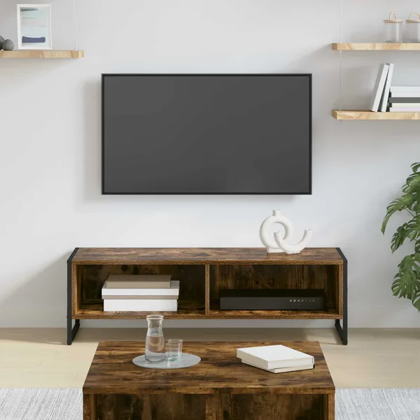 Meuble TV Chêne Fumé 100 x 36,5 x 30,5 cm Bois d'ingénierie