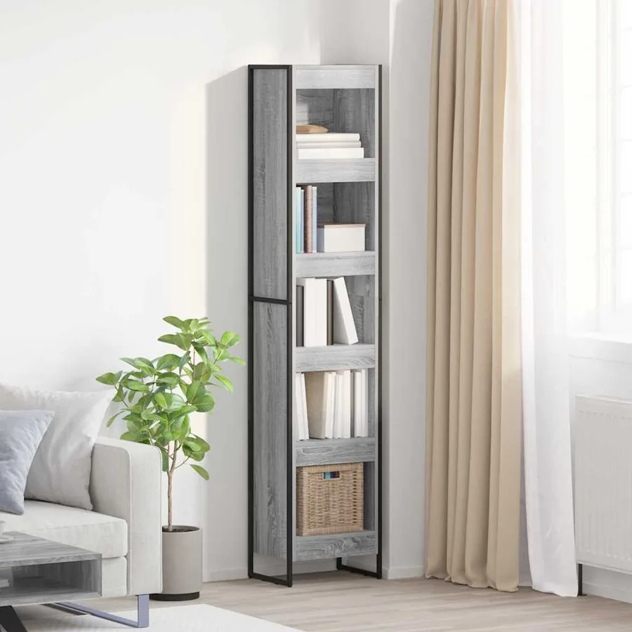 Bibliothèque Gris Sonoma 40 x 30 x 189,5 cm Bois d'ingénierie