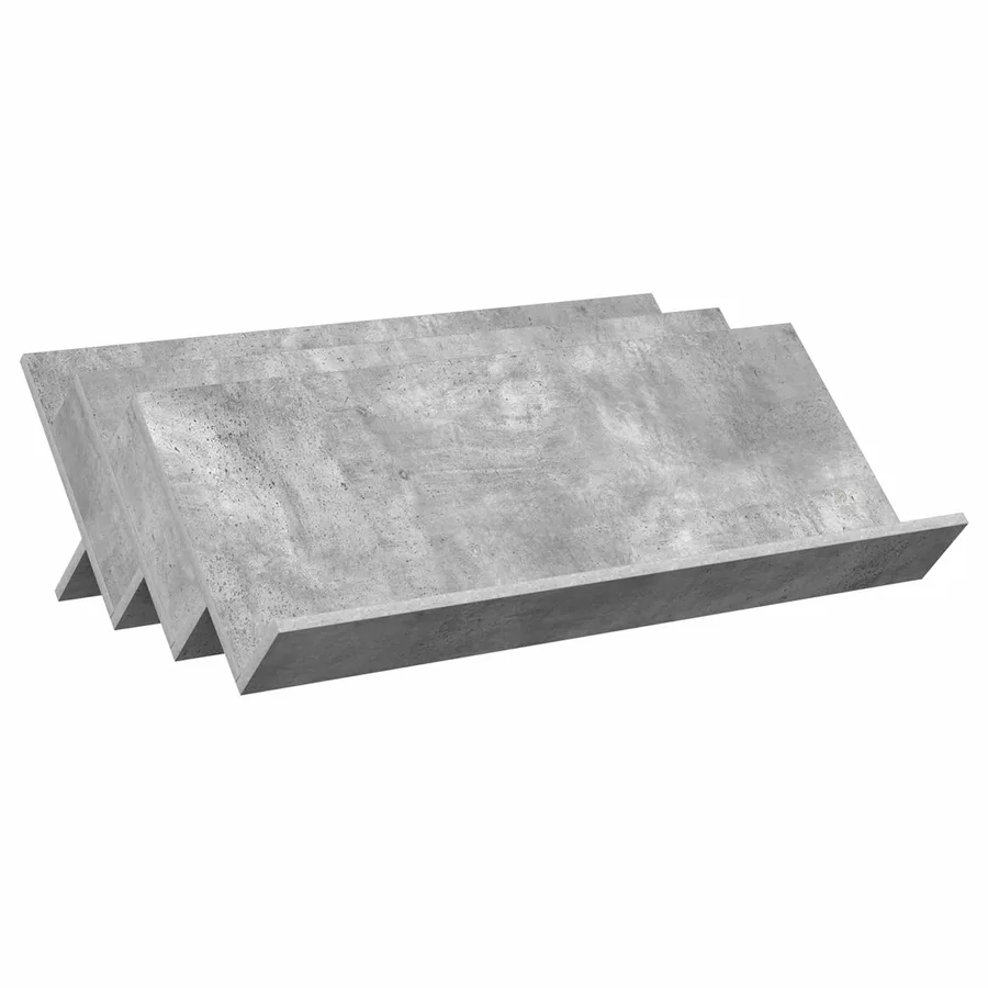 Étagère à magazines avec étagère Gris Béton 90 x 53 x 28,5 cm - 2