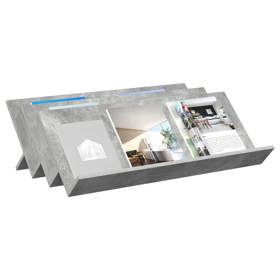 Étagère à magazines avec étagère Gris Béton 90 x 53 x 28,5 cm - 3