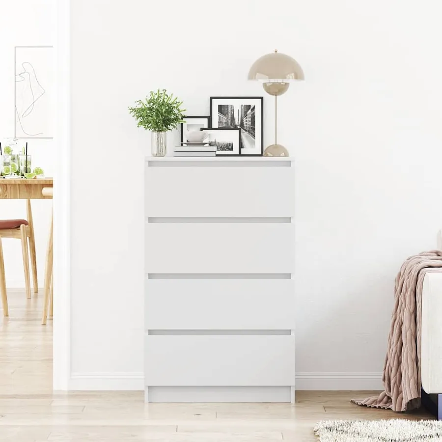 Buffet Blanc 60x35x98,5 cm Bois d'ingénierie - 4
