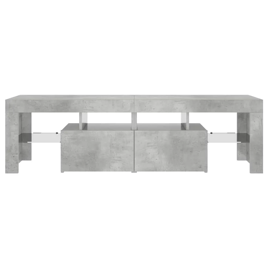 Meuble TV avec lumières LED Gris béton 140x36,5x40 cm - 9