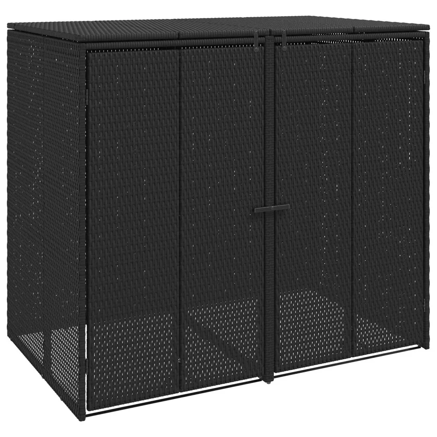 Boîte de poubelle 2 pcs Noir 130 x 80 x 115 cm Polyéthylène - 2