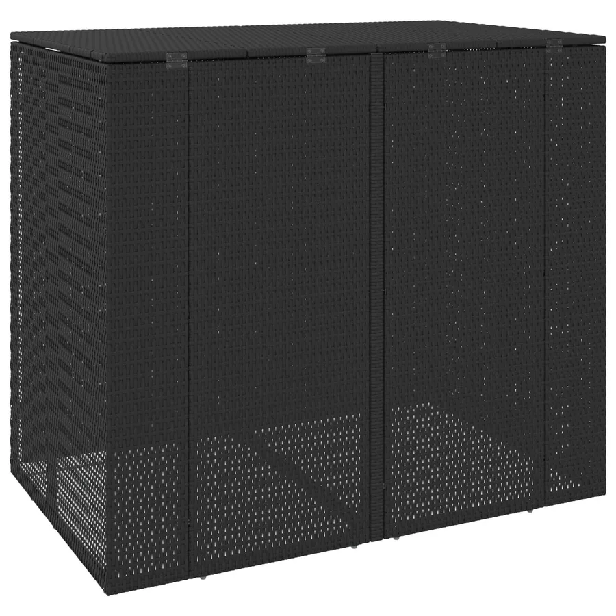 Boîte de poubelle 2 pcs Noir 130 x 80 x 115 cm Polyéthylène - 7