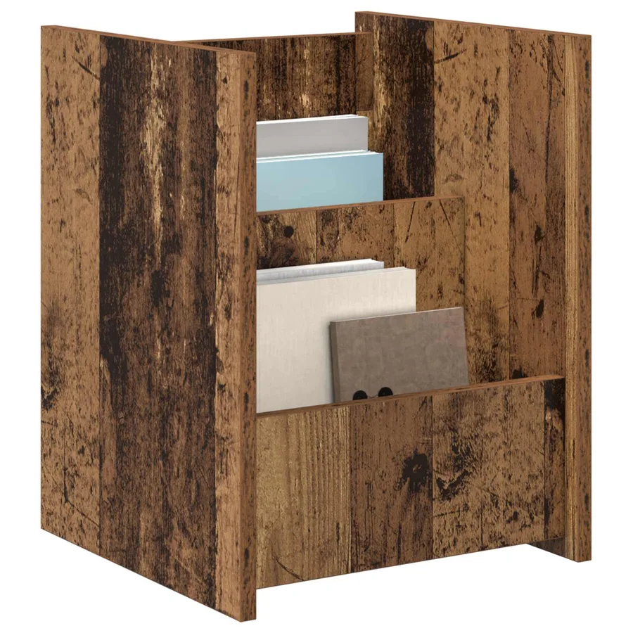 Étagère à magazines avec étagère Bois ancien 35 x 35 x 45 cm - 3