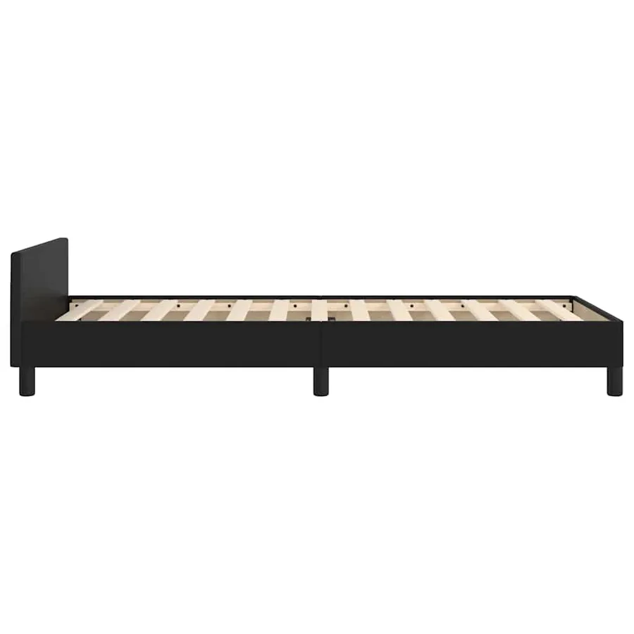 Cadre de lit avec tête de lit sans matelas noir 90x200 cm - 6