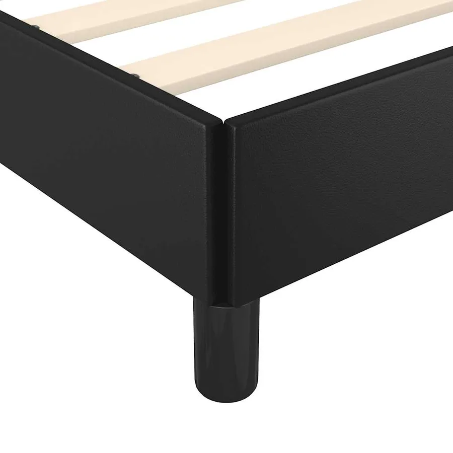 Cadre de lit avec tête de lit sans matelas noir 90x200 cm - 7