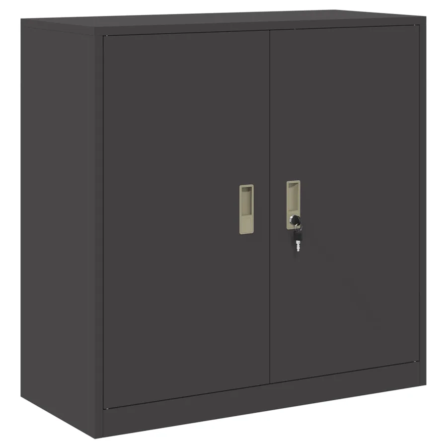 Armoire de rangement Noir 90 x 40 x 90 cm Acier - 2
