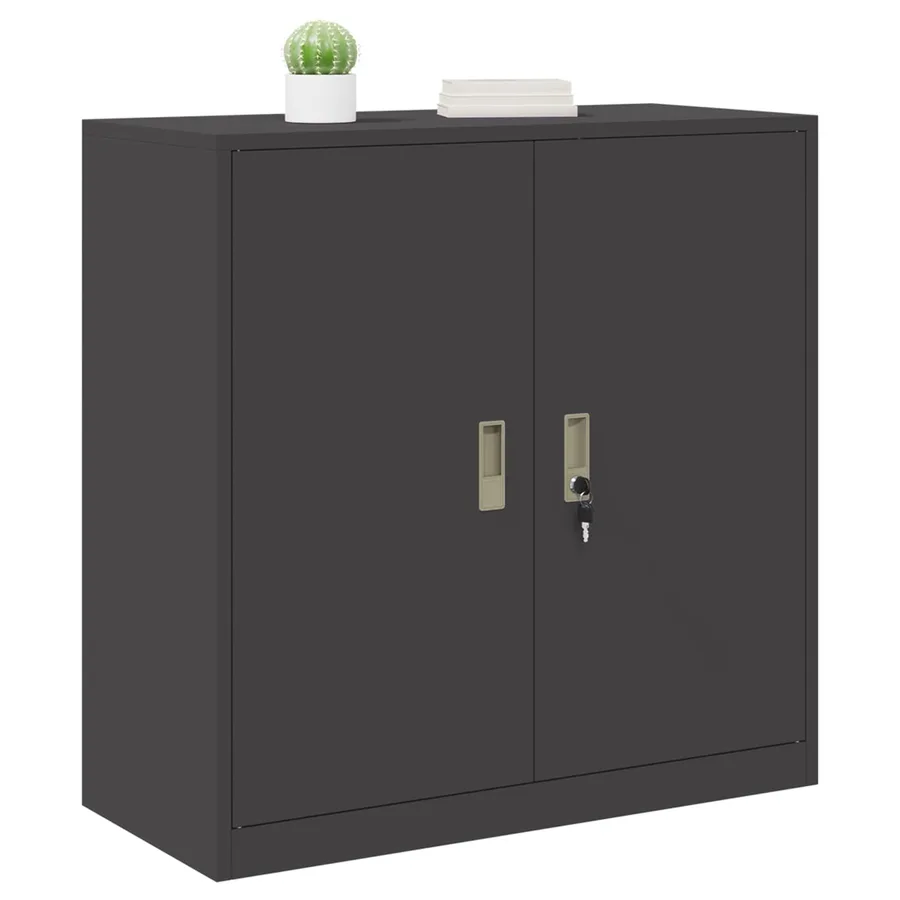 Armoire de rangement Noir 90 x 40 x 90 cm Acier - 3