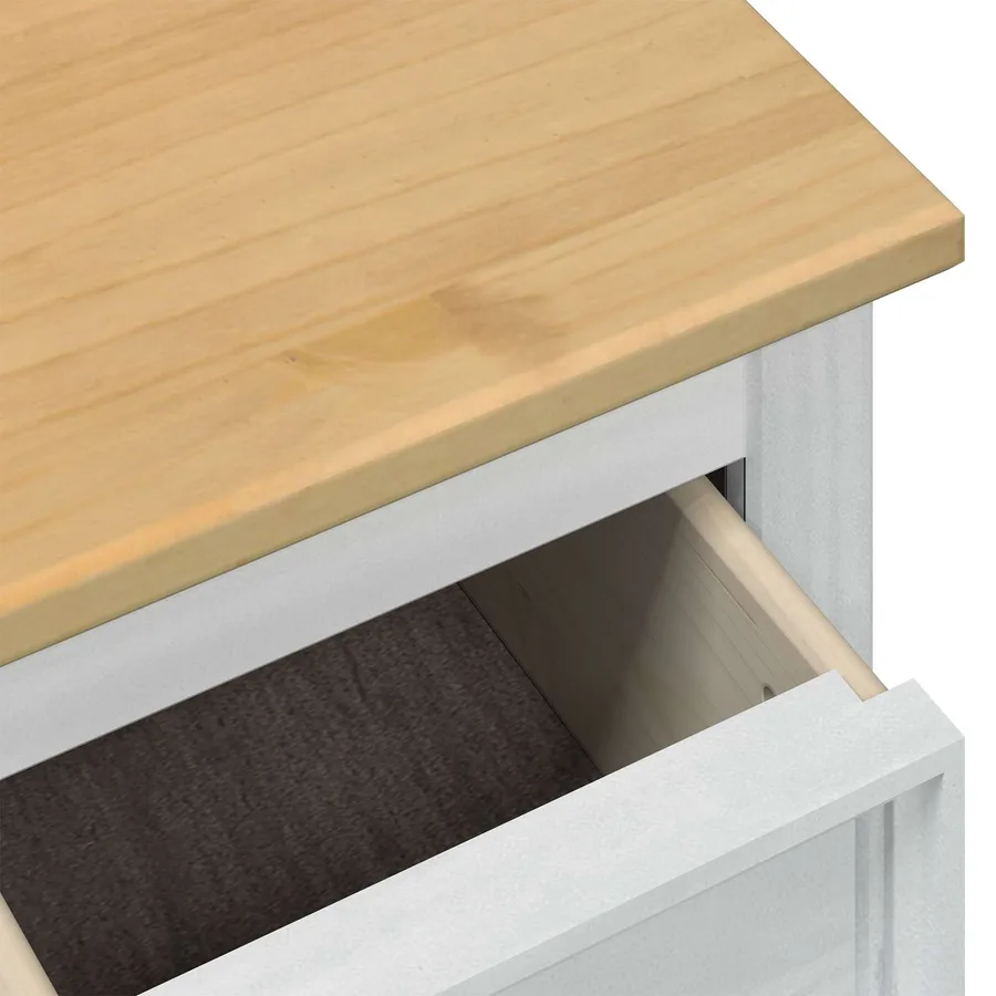 storage box avec tiroir Blanc 90 x 78 x 45 cm Pin massif - 9