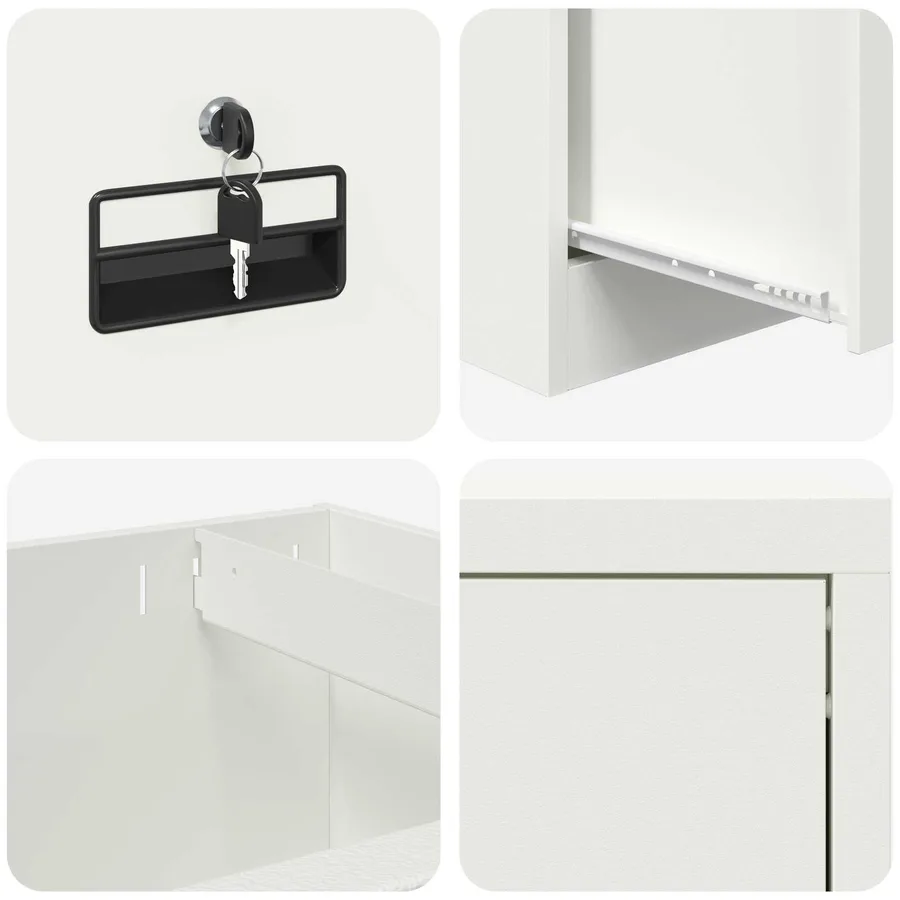 Cabinet de Dossier avec tiroir Blanc 45,5 x 42 x 106,5 cm - 12